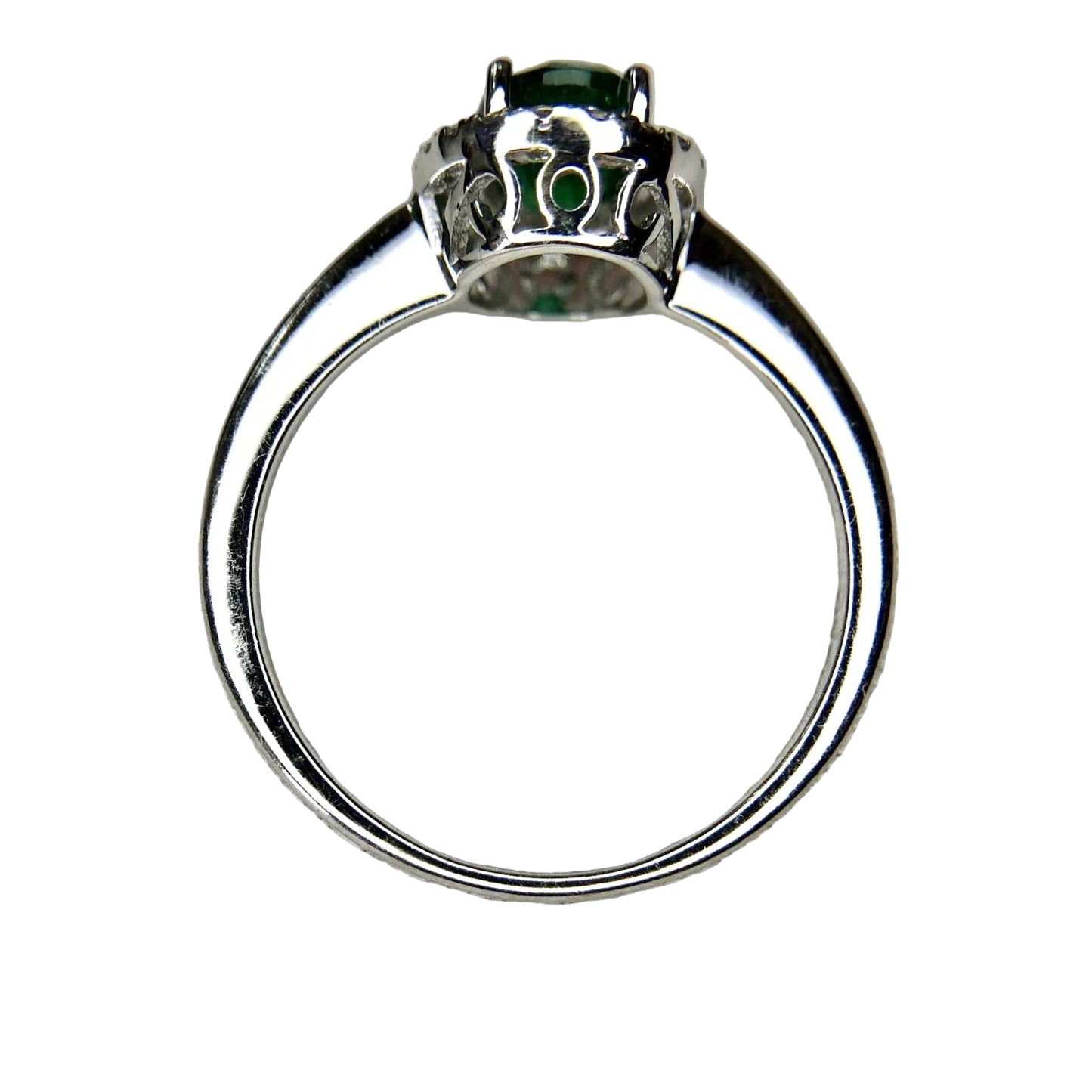 18K White Gold Natural Emerald Natural Diamond Ring