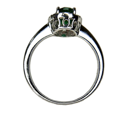 18K White Gold Natural Emerald Natural Diamond Ring