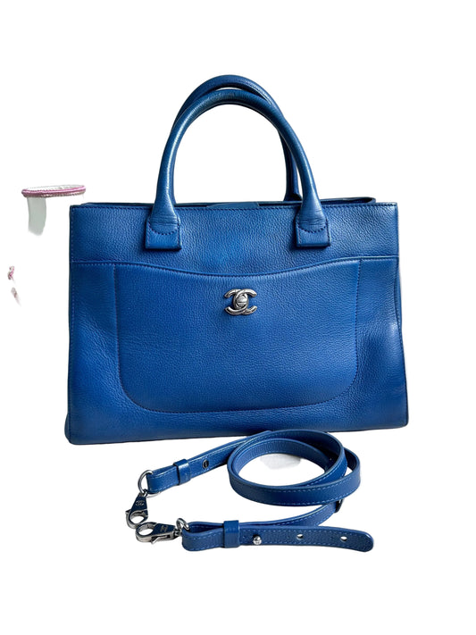 Chanel Cerf Executive Tote - Blue Calf Leather