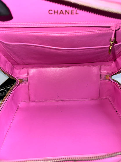 Rare Chanel 1995 Barbie Pink Medium Vanity Two Way Bag with Chain