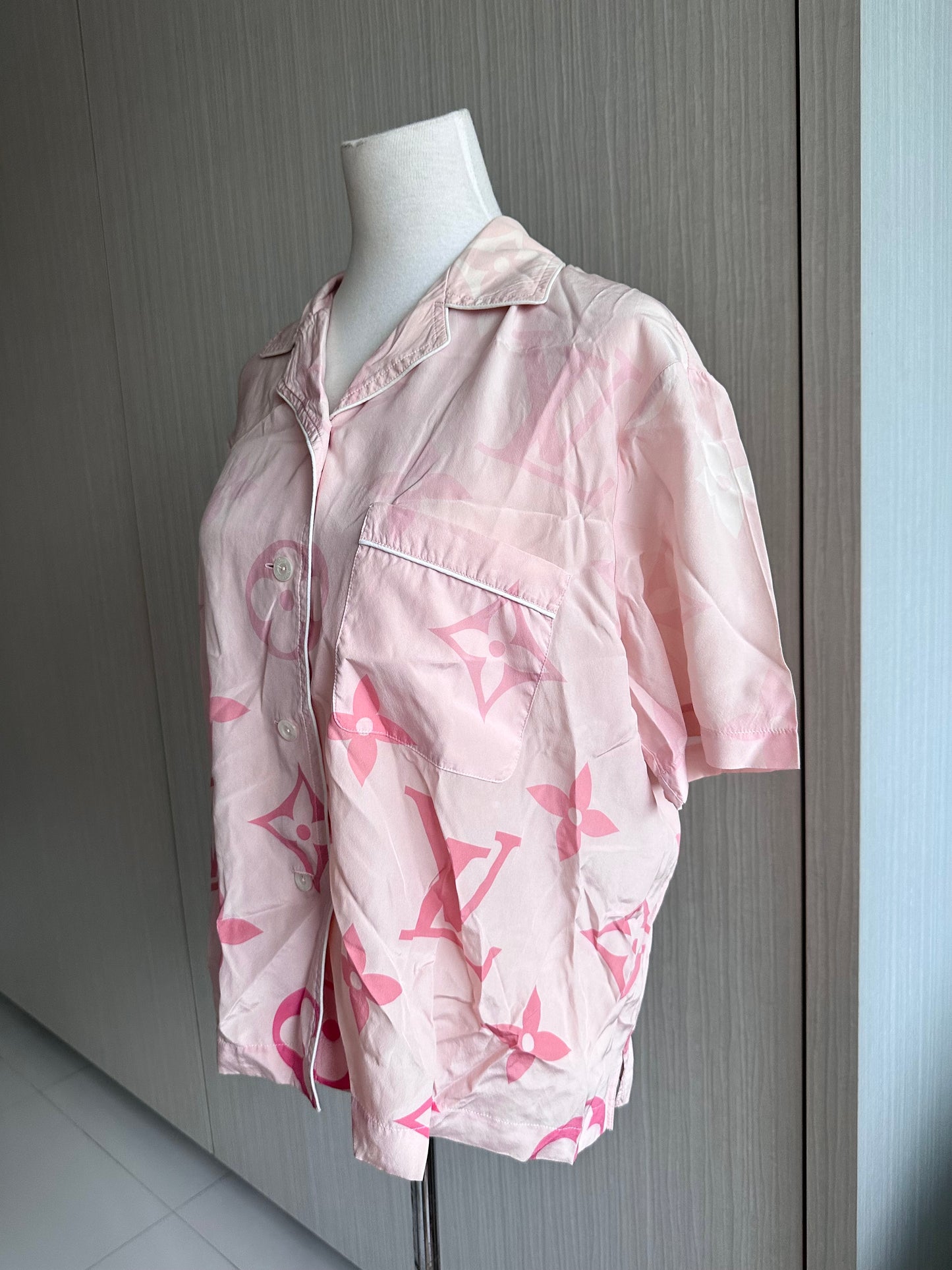 Louis Vuitton 2025 Silk Pink Ombre Pyjamas Shirt Top