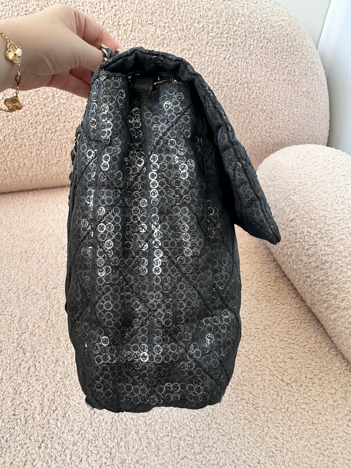 Chanel Sequins Maxi Classic Flap Bag