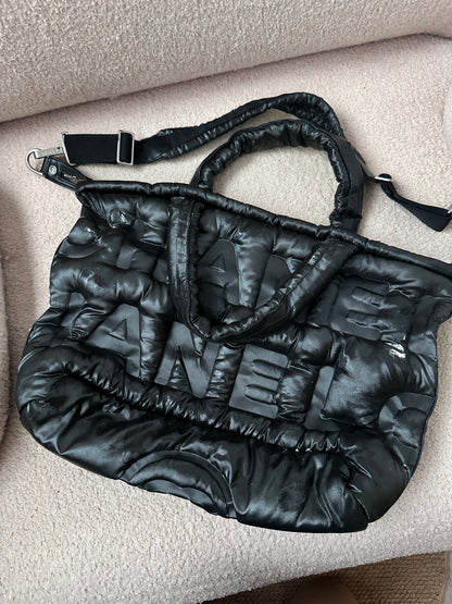 Chanel Large Two-Way Cocoon Bowling Travel Bag Black
