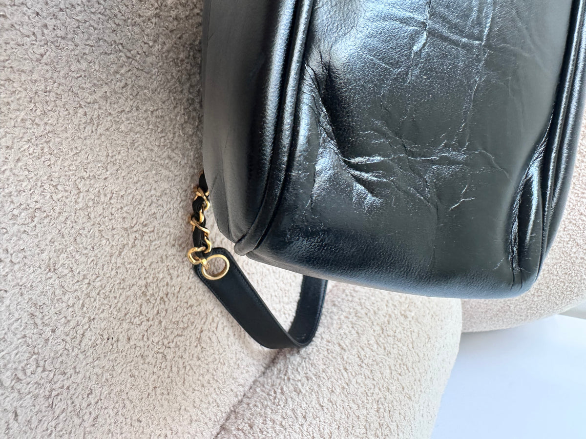 Chanel Vintage CC Logo Shoppers Tote Bag