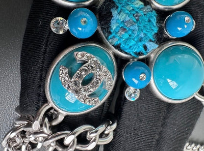 Rare Chanel Gripoix Turquoise Cross Chain Belt / Necklace