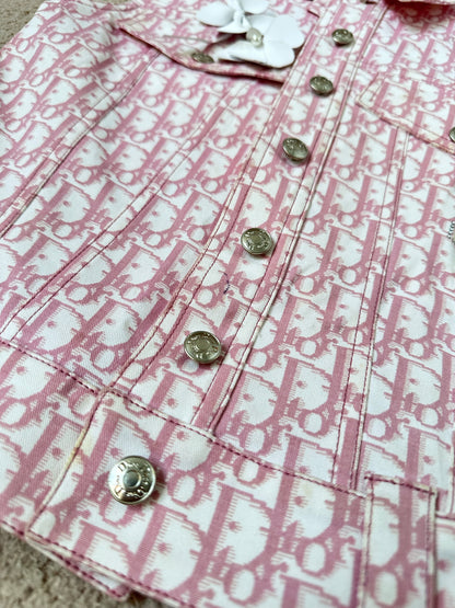 Dior John Galliano Pink Trotter Vest Flowers Jacket Top