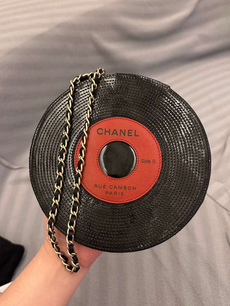 Rare Chanel Vinyl Record Disk Minaudiere Clutch Bag