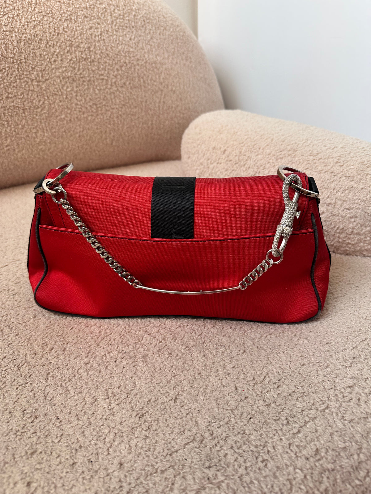 Dior John Galliano Hardcore Medium Hobo Shoulder Bag Crystal Logo