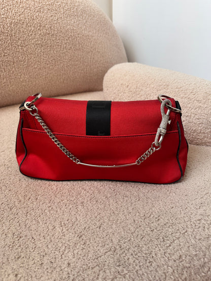 Dior John Galliano Hardcore Medium Hobo Shoulder Bag Crystal Logo