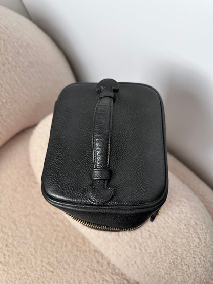 Chanel Vintage Caviar Vanity Top Handle Bag Black