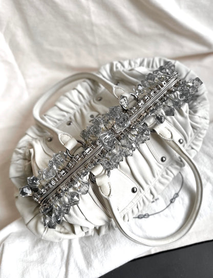 Prada Archive Gathered Crystal-embellished Top Handle Bag