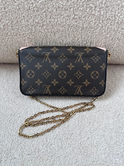 Louis Vuitton Limited Edition Valentine Dog Pochette Felicie Crossbody Bag - Monogram / Rose Ballerine