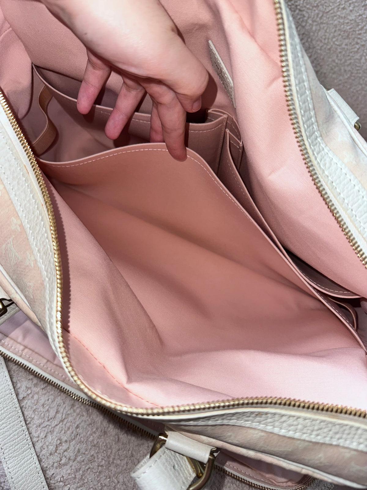 Louis Vuitton Baby Pink Mini Lin Travel Diaper Carryall Bag