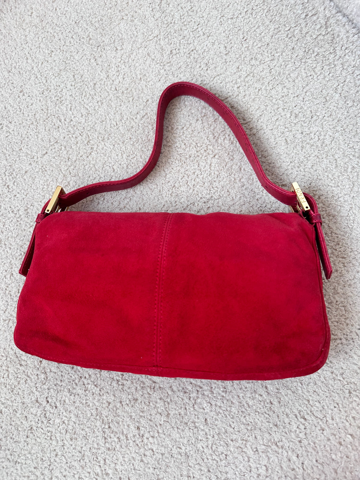 Fendi Glitter FF Gold Buckle Baguette