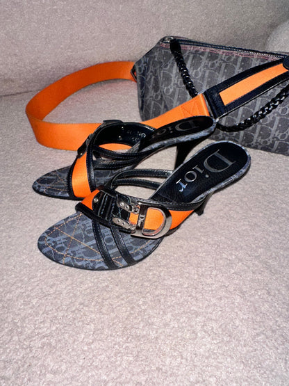 Dior by John Galliano “Remove before flight” Vintage Mules Heels
