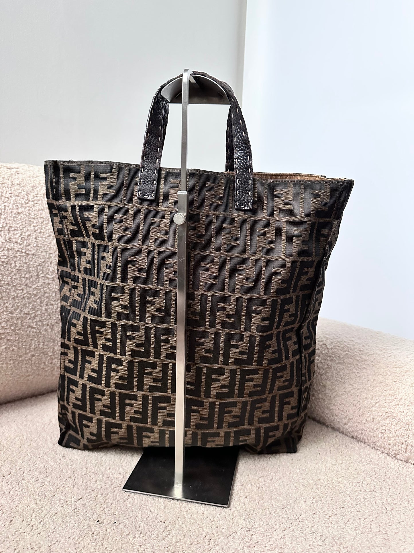 Fendi Vintage Brown FF Zucca Tote Bag