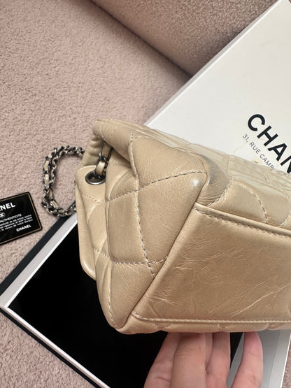 Chanel Large Classic Flap Bag Beige Calfskin