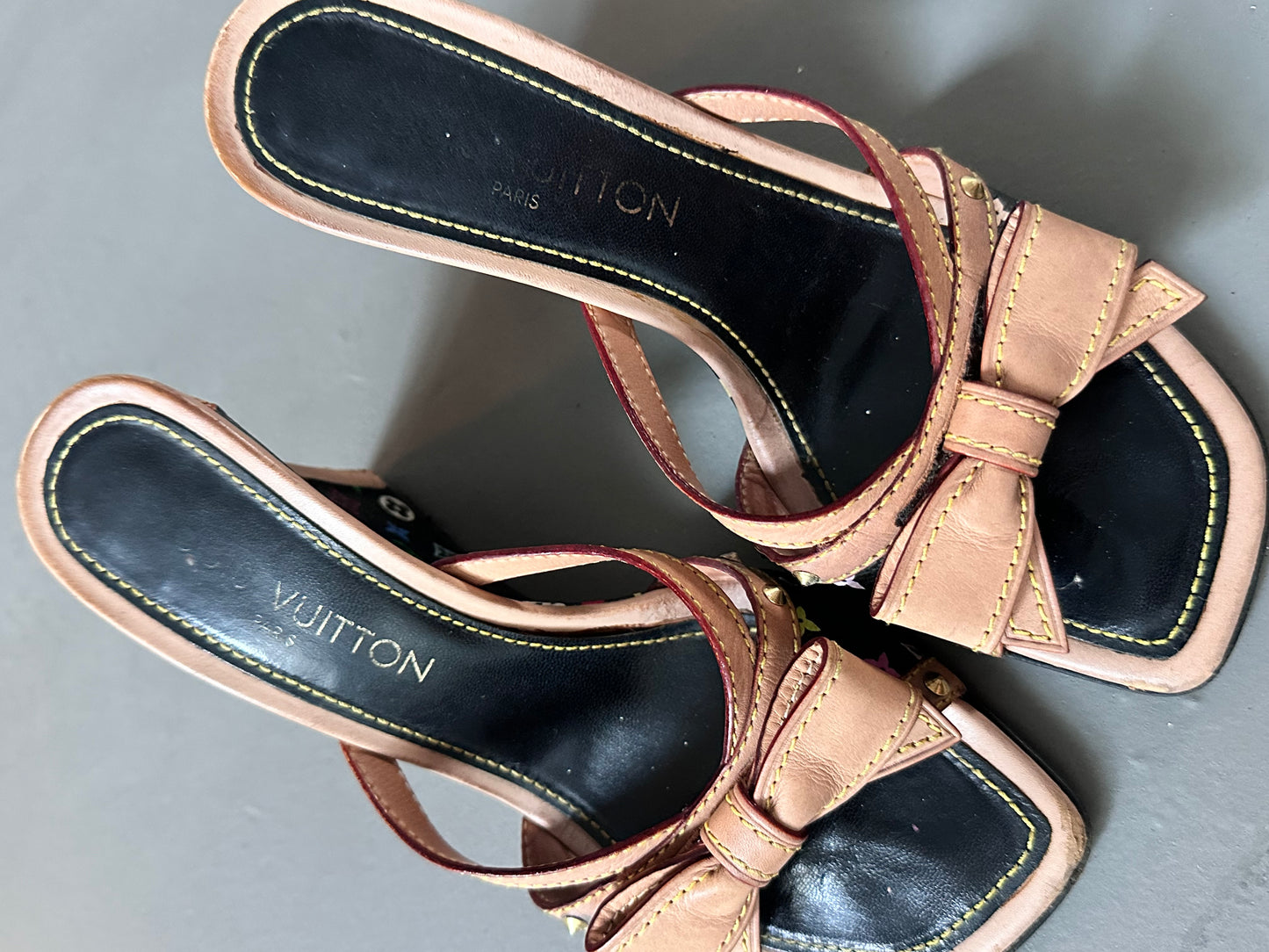 Louis Vuitton 2003 Takashi Murakami Ribbon Mules Heels