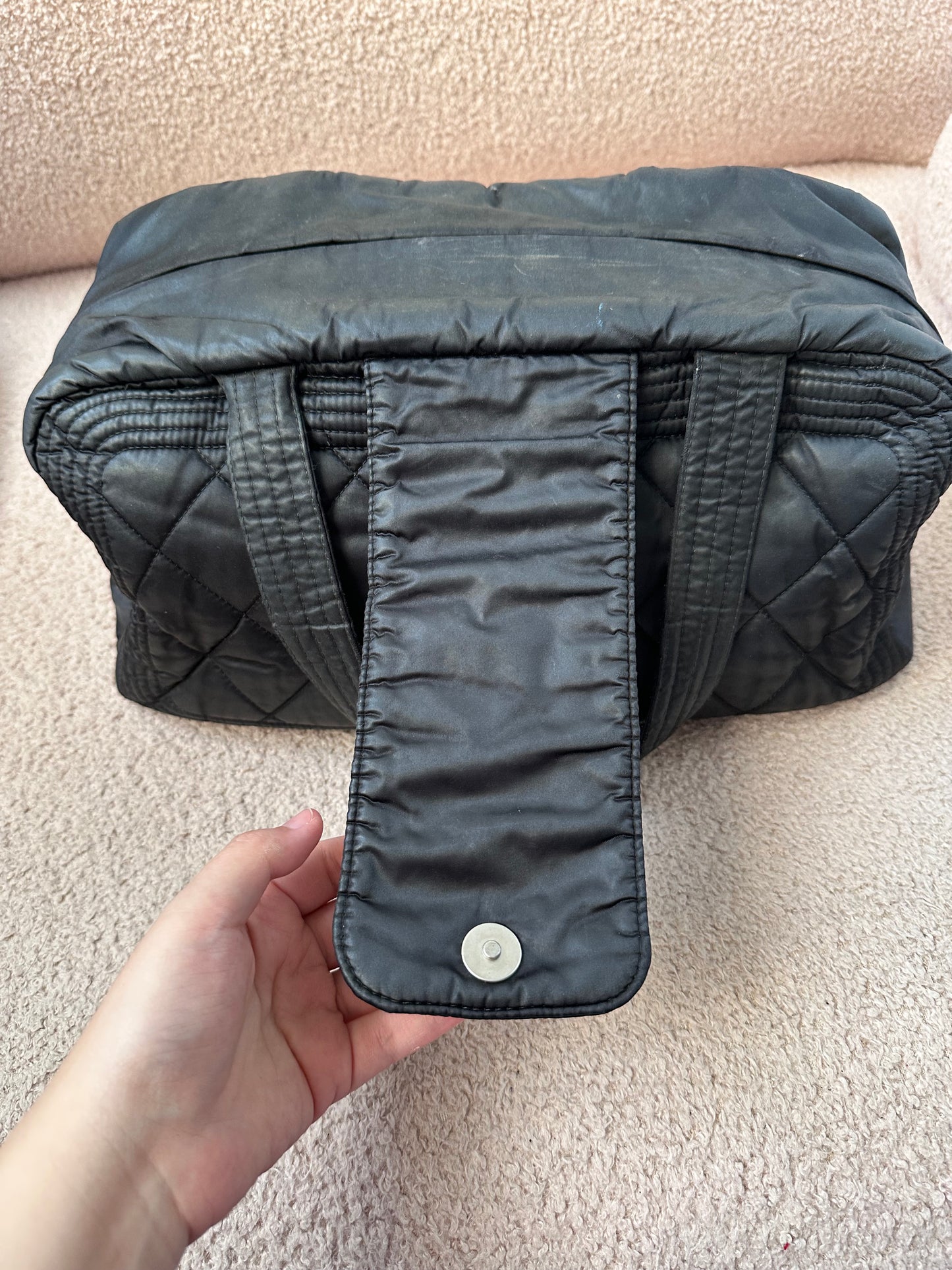 Rare Chanel 2005-2006 Black Nylon Sport Line Travel Bag