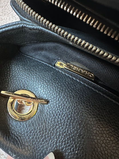 Chanel Caviar Bowling Shoppers Tote Bag - Black Gold Hardware