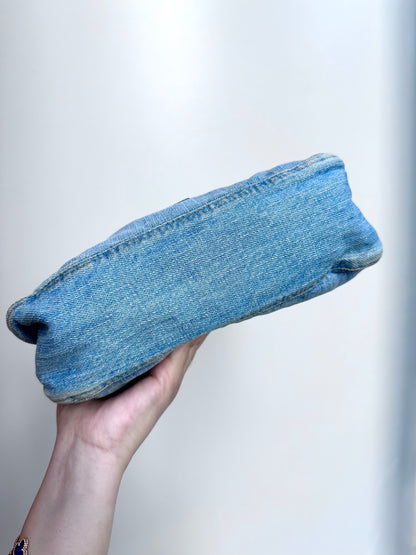 Fendi Denim Lapis Lazuli Exotic Leather Baguette