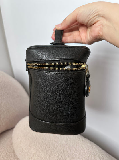Chanel Vintage Caviar Vanity Top Handle Bag Black