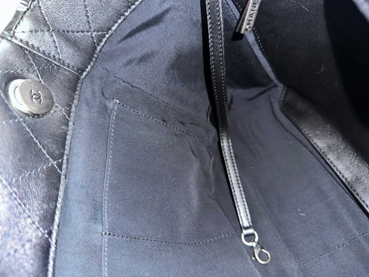 Chanel Black Quilted CC Charm Chain Tote Bag