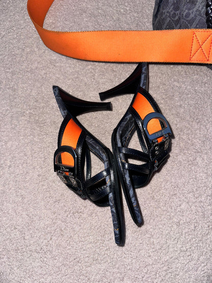 Dior by John Galliano “Remove before flight” Vintage Mules Heels