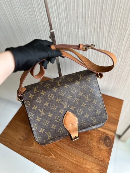 Louis Vuitton  Cartouchiere GM Messenger Crossbody Bag Brown Monogram
