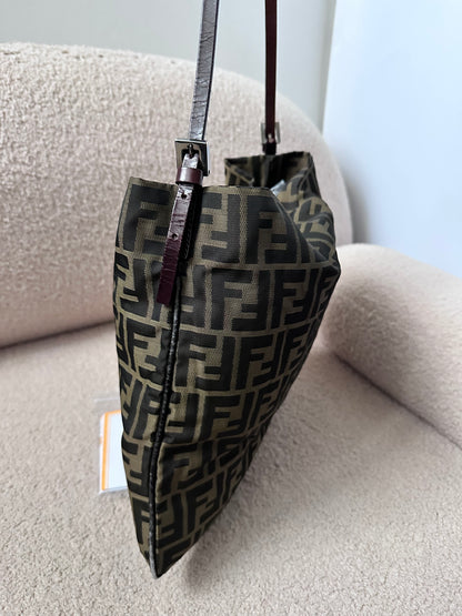 Fendi Vintage FF Logo Zucca Hobo Tote Bag