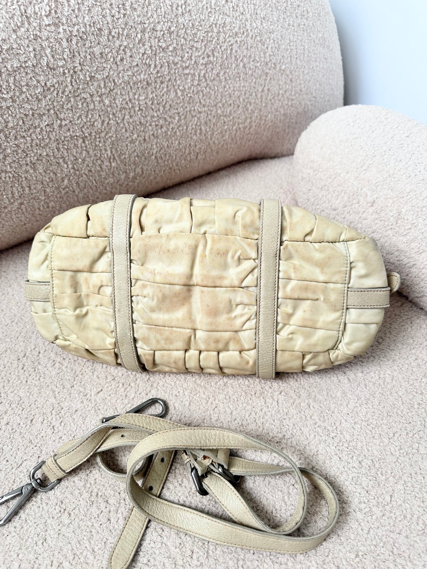 Prada Two Way Gather Nylon Tessuto Bag