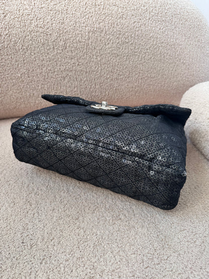 Chanel Sequins Maxi Classic Flap Bag