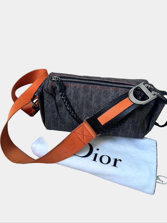 Dior by John Galliano “Remove before flight” Oblique Shoulder Bag