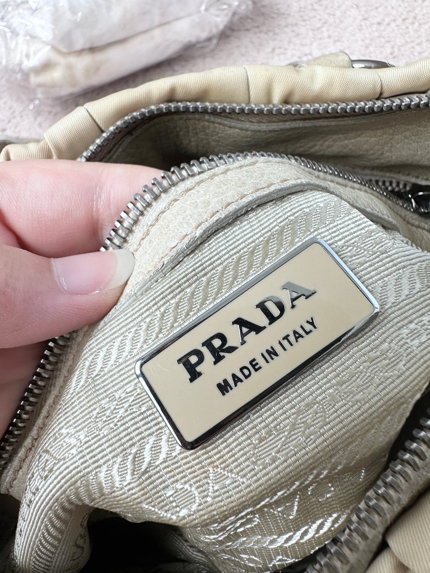 Prada Two Way Gather Nylon Tessuto Bag