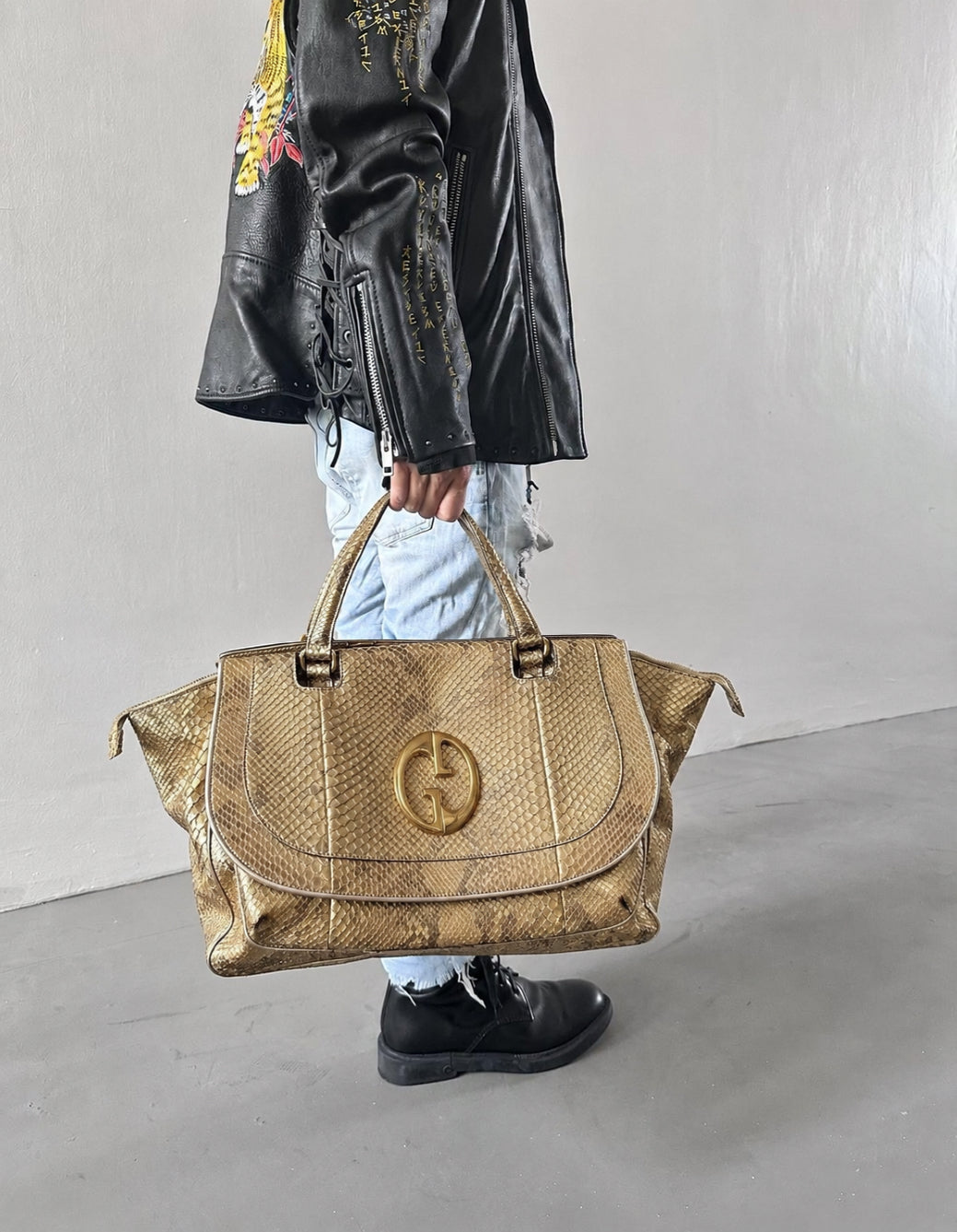 Gucci 1973 Python Exotic Top Handle Bag A/W2010