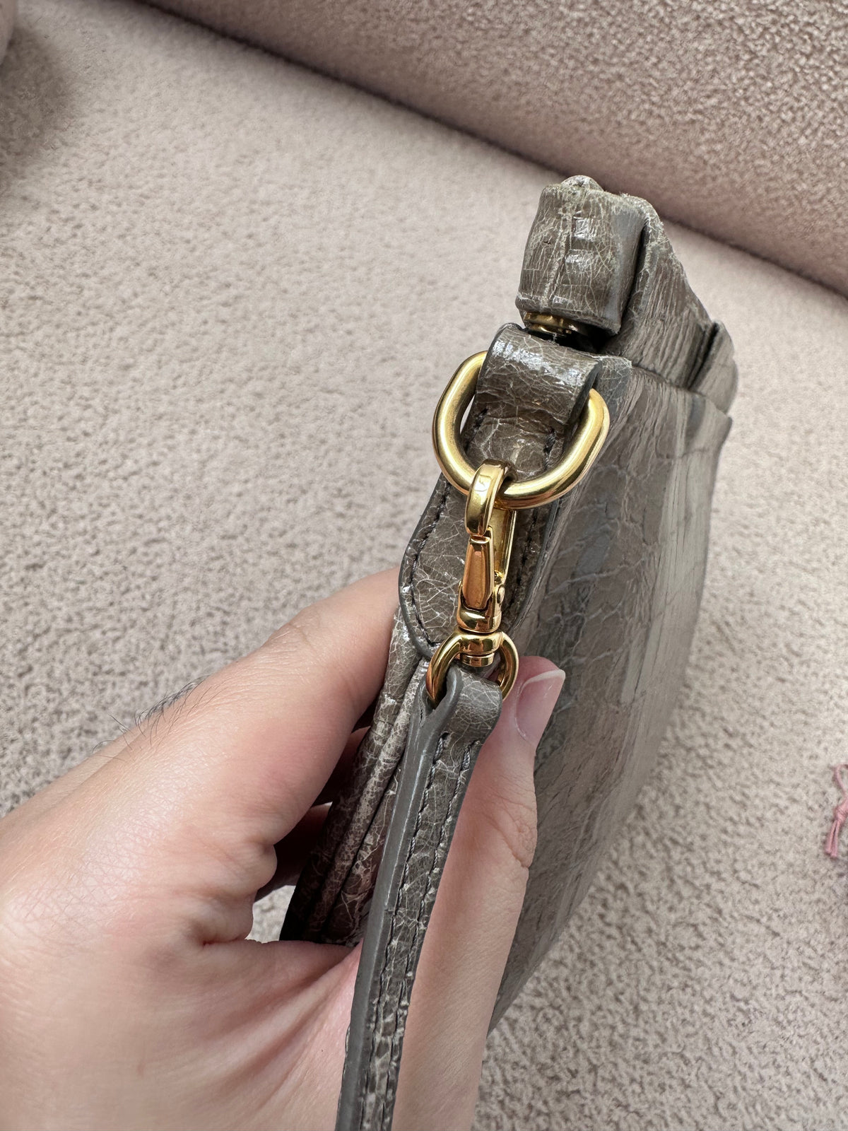 Miu Miu Crocodile Embossed Crossbody Leather Bag