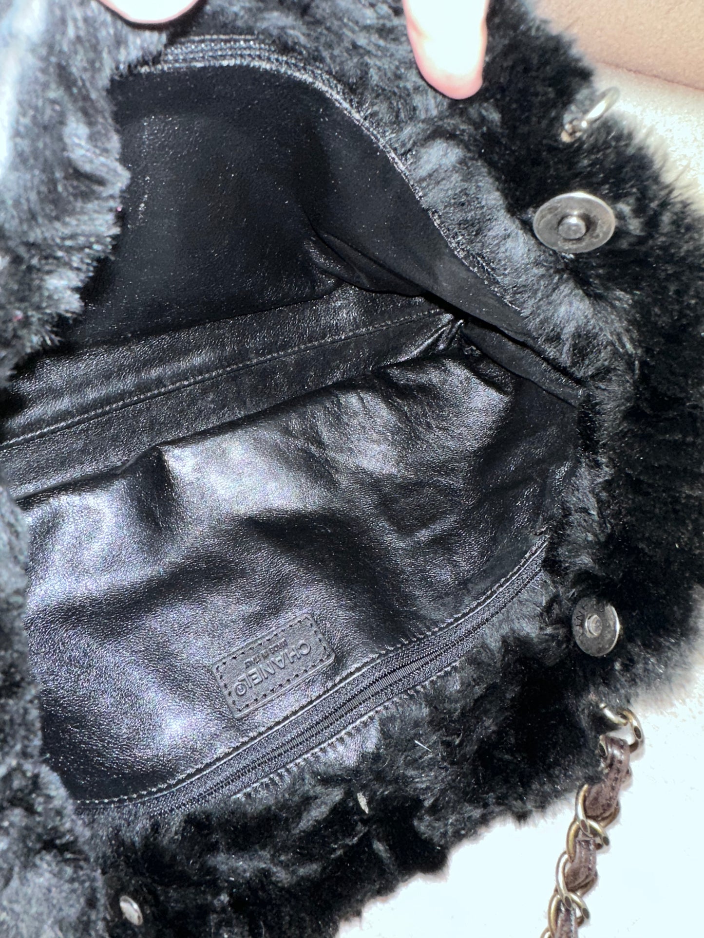 Chanel Archive 2000-2002 Rabbit Fur East West Tote