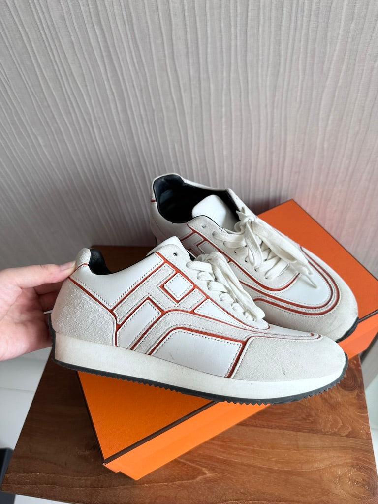 Hermes Chris Sneakers White Leather