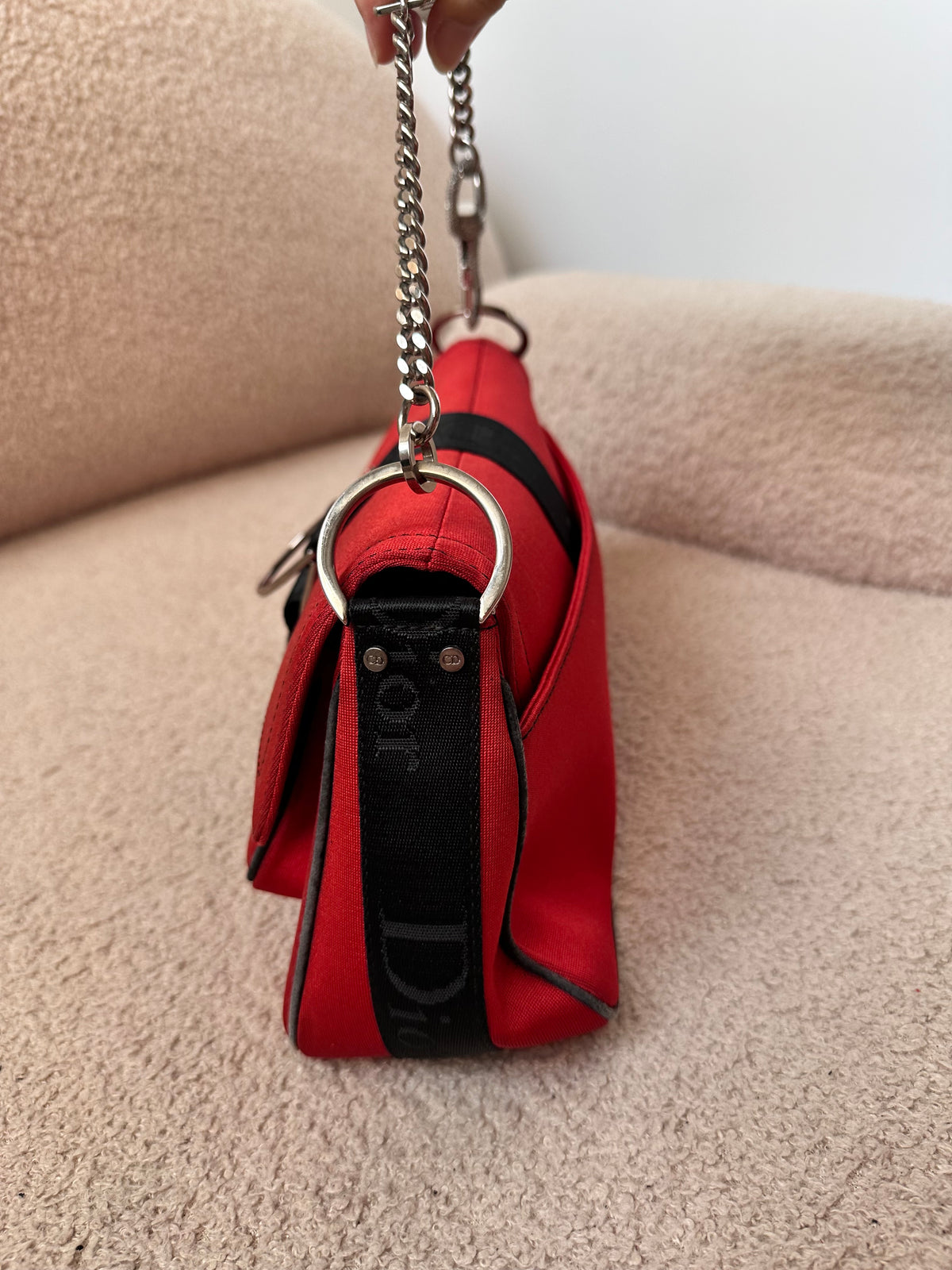 Dior John Galliano Hardcore Medium Hobo Shoulder Bag Crystal Logo