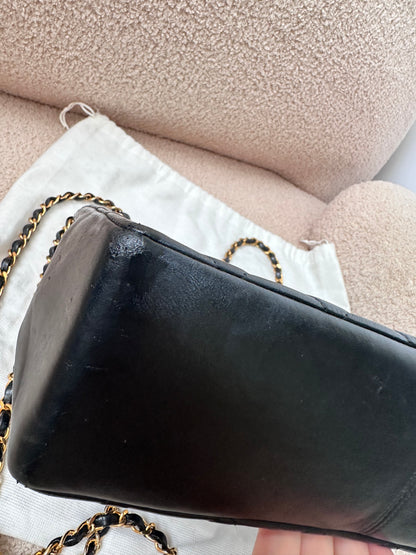 Chanel Vintage Timeless Classic Vertical Quilted Shopping Tote Bag