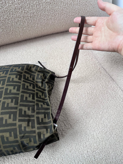 Fendi Vintage FF Logo Zucca Hobo Tote Bag