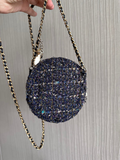 Chanel Autumn Limited Edition Round Tweed Sling Bag