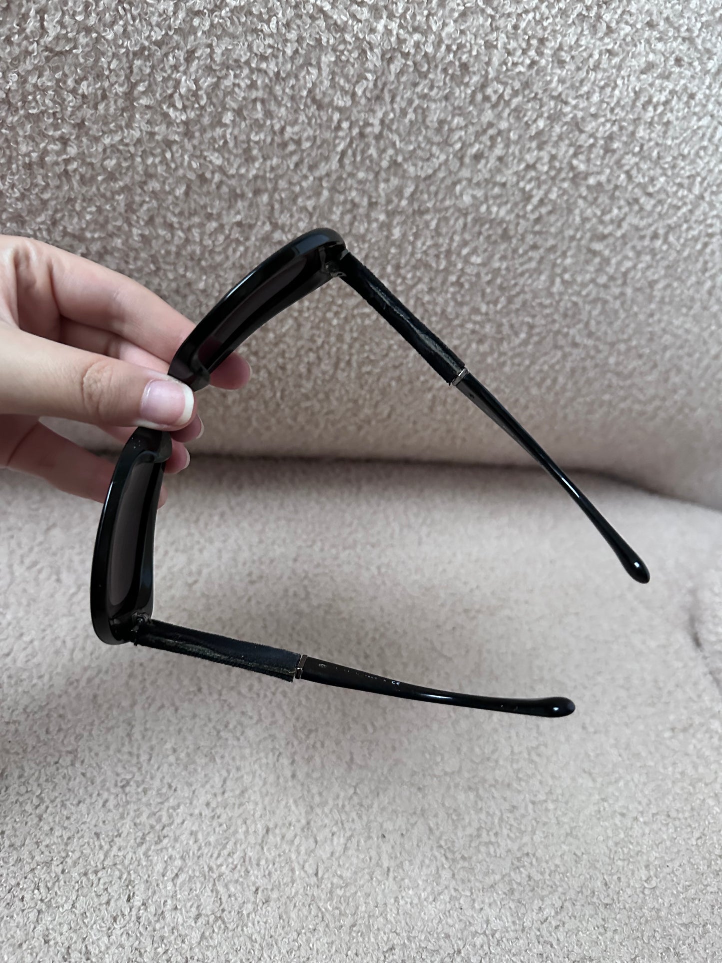 Chanel Vintage Oversized CC Logo Felt Sunglasses