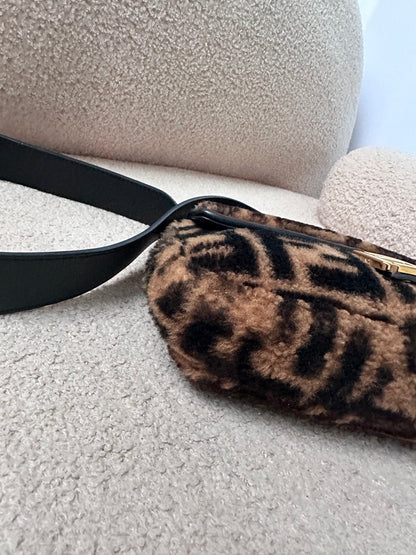 Fendi Shearling Fur Zucca Baguette