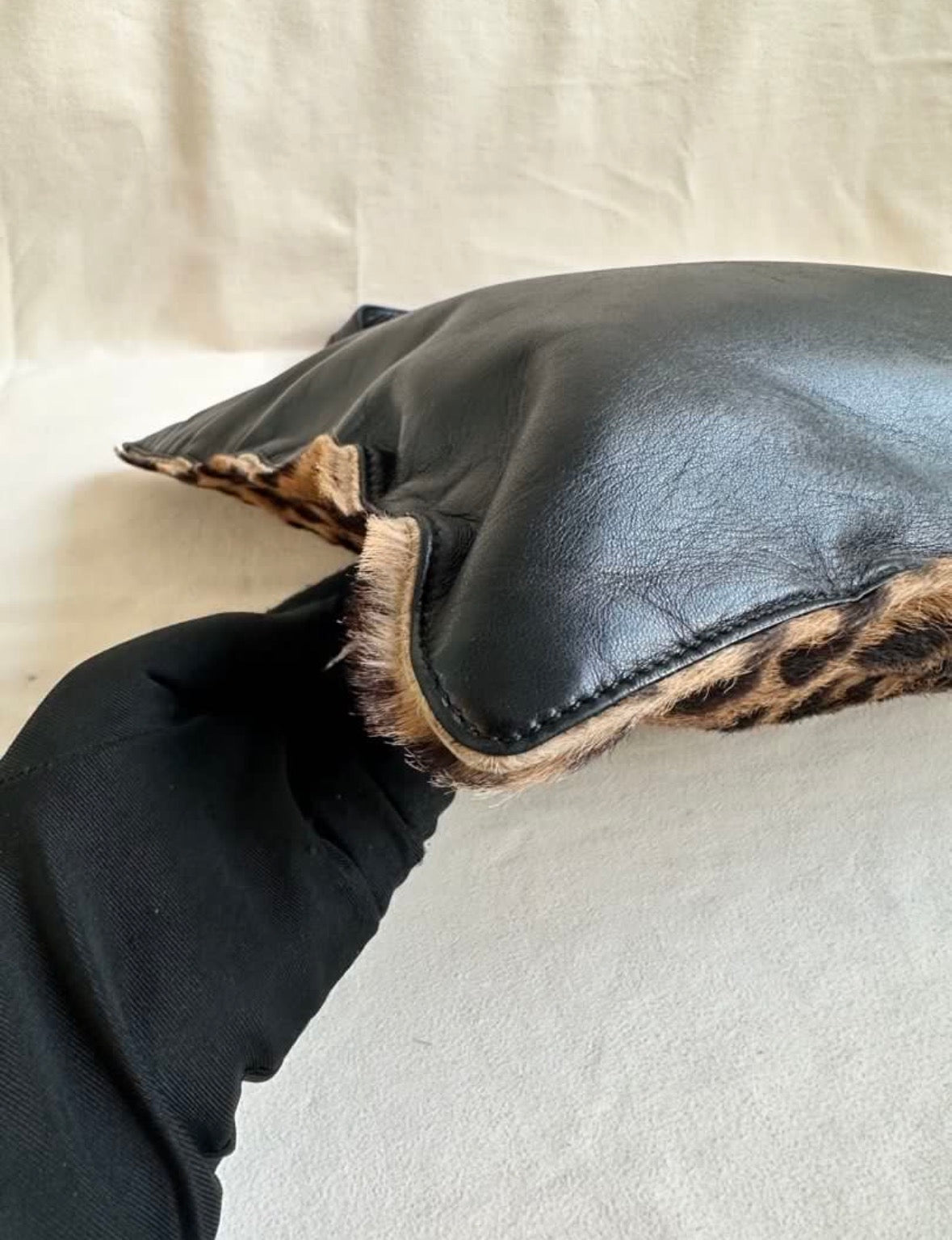 RARE Loewe Pony Hair Leopard Print Nappa Leather Vintage Tote Bag