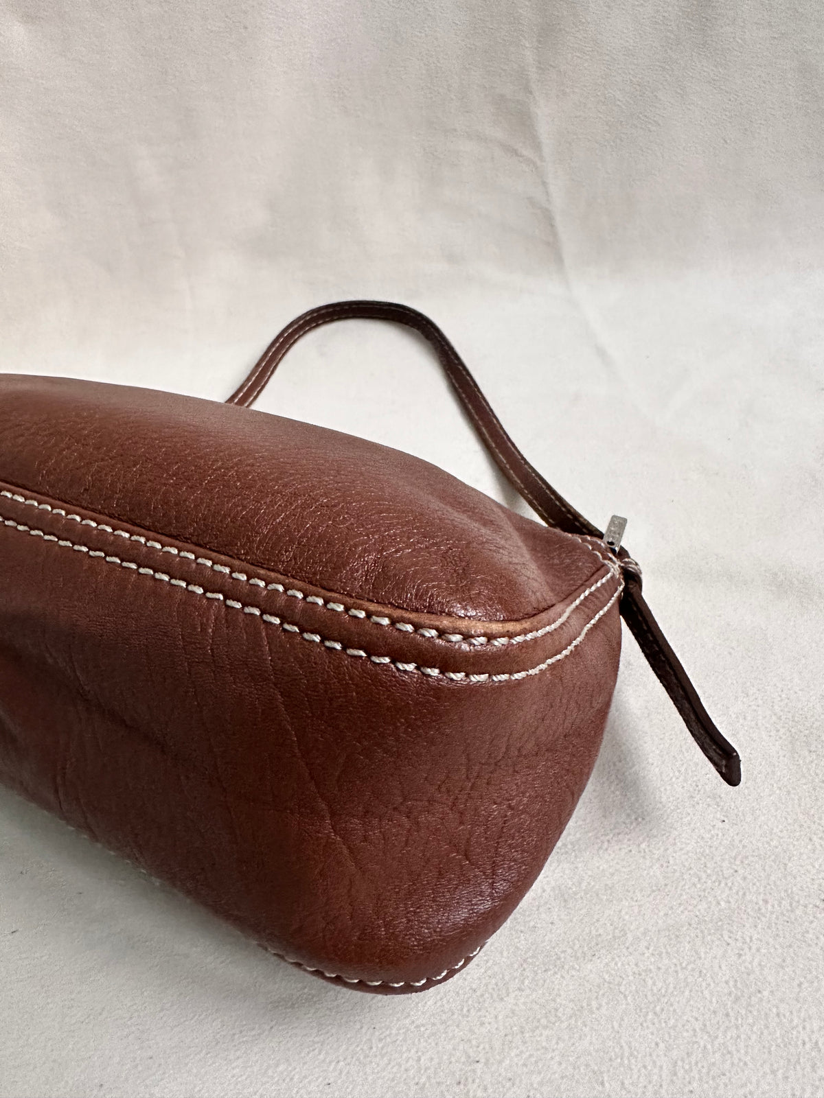 Fendi Brown Leather Small Baguette Bag
