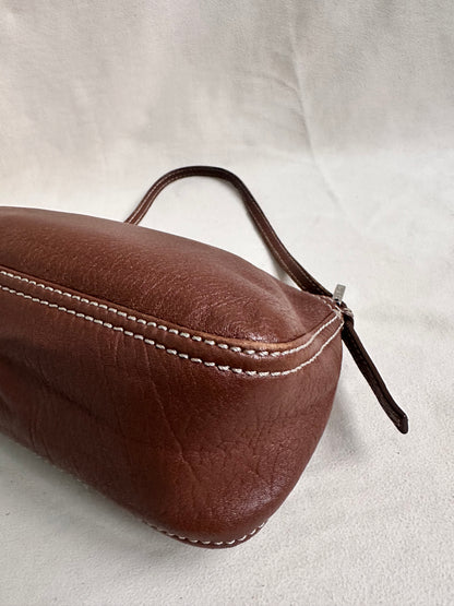 Fendi Brown Leather Small Baguette Bag
