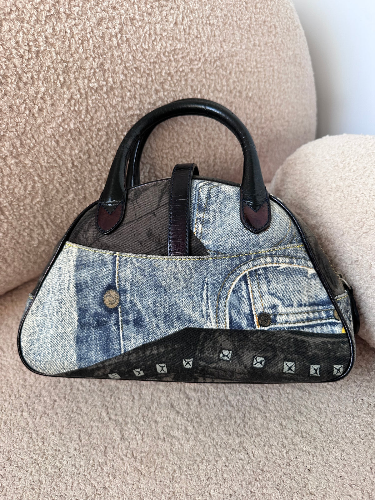 Dior John Galliano “Miss Diorella” Speedway Denim Bowler Bag
