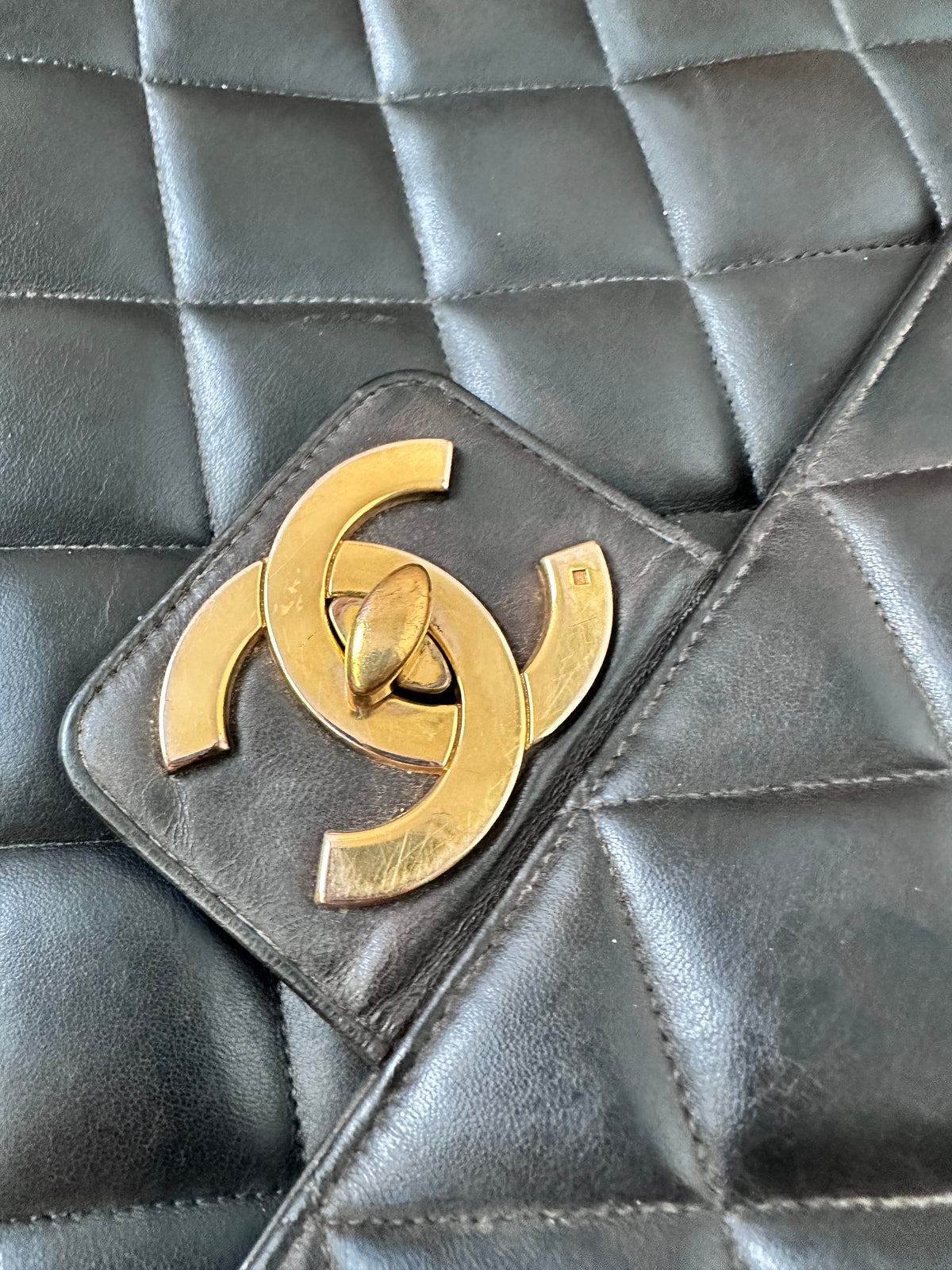 Vintage Chanel Jumbo Briefcase Business Tote Bag Rare Vintage