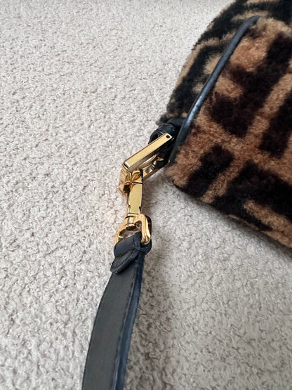 Fendi Shearling Fur Zucca Baguette